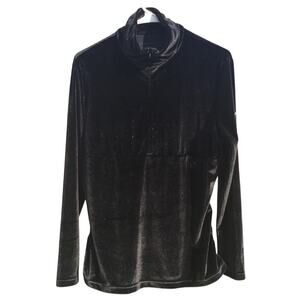 Obermeyer Womens Velvet Popover Size Large Black Vail Colorado Sportswear Fleece